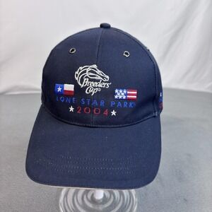 Vintage Breeders Cup Lone Star Park Hat Cap Strap Back Navy Mens 2004 2000s